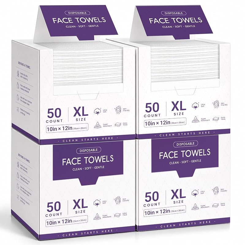 Toalhas faciais descartáveis Allunid, 200 unidades, 25,4 cm x 30,48 cm