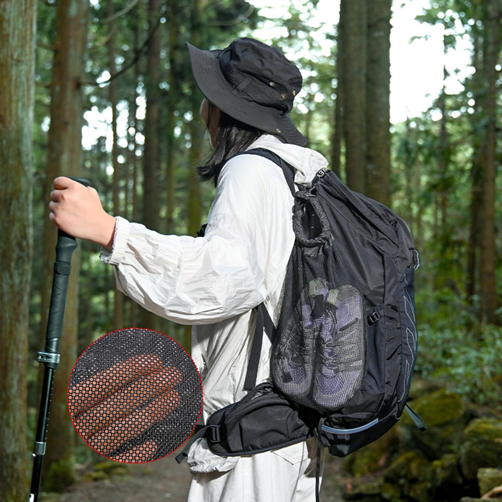 Sac à chaussures de voyage avec filet ventilé et matériau résistant, idéal pour les activités de plein air, les vacances, les voyages aériens, les croisières sac pliable pour chaussures de sport