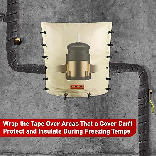 Vista 14 de Redford Supply Co. 4 pulgadas x 14 pies, aislamiento de tubería, envoltura aislante de tubería para exteriores para protección contra congelación