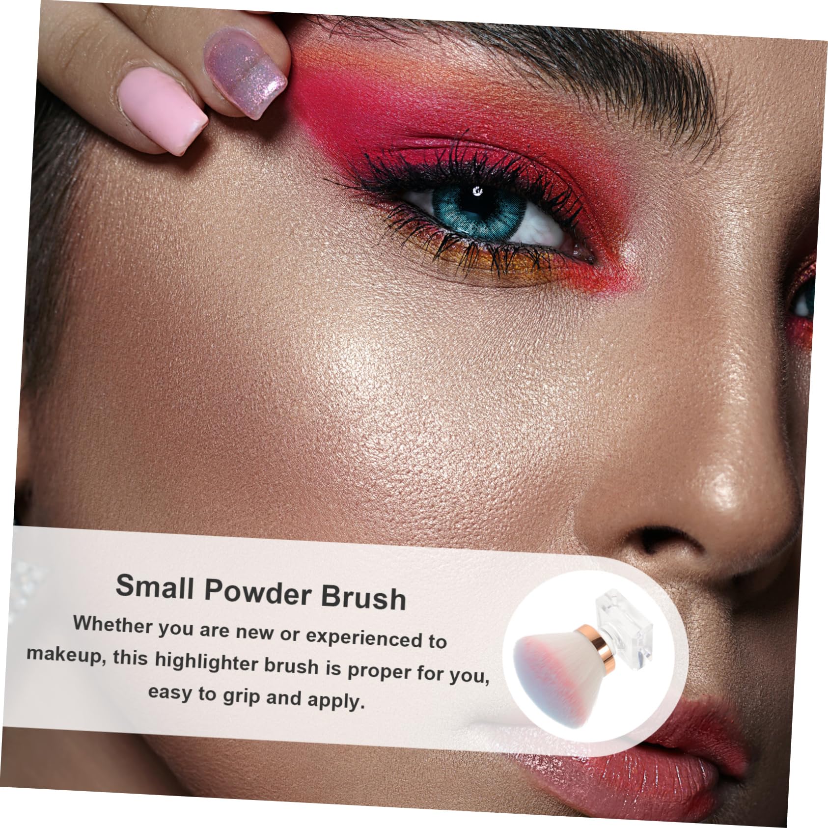 Beatifufu Mushroom Head Cream Blush Brush Fluffy Cheek Makeup Brush for Loose Powder Highlighter Nose Shadow Small Powder Brush Women's Makeup Tool Portable Easy to Use