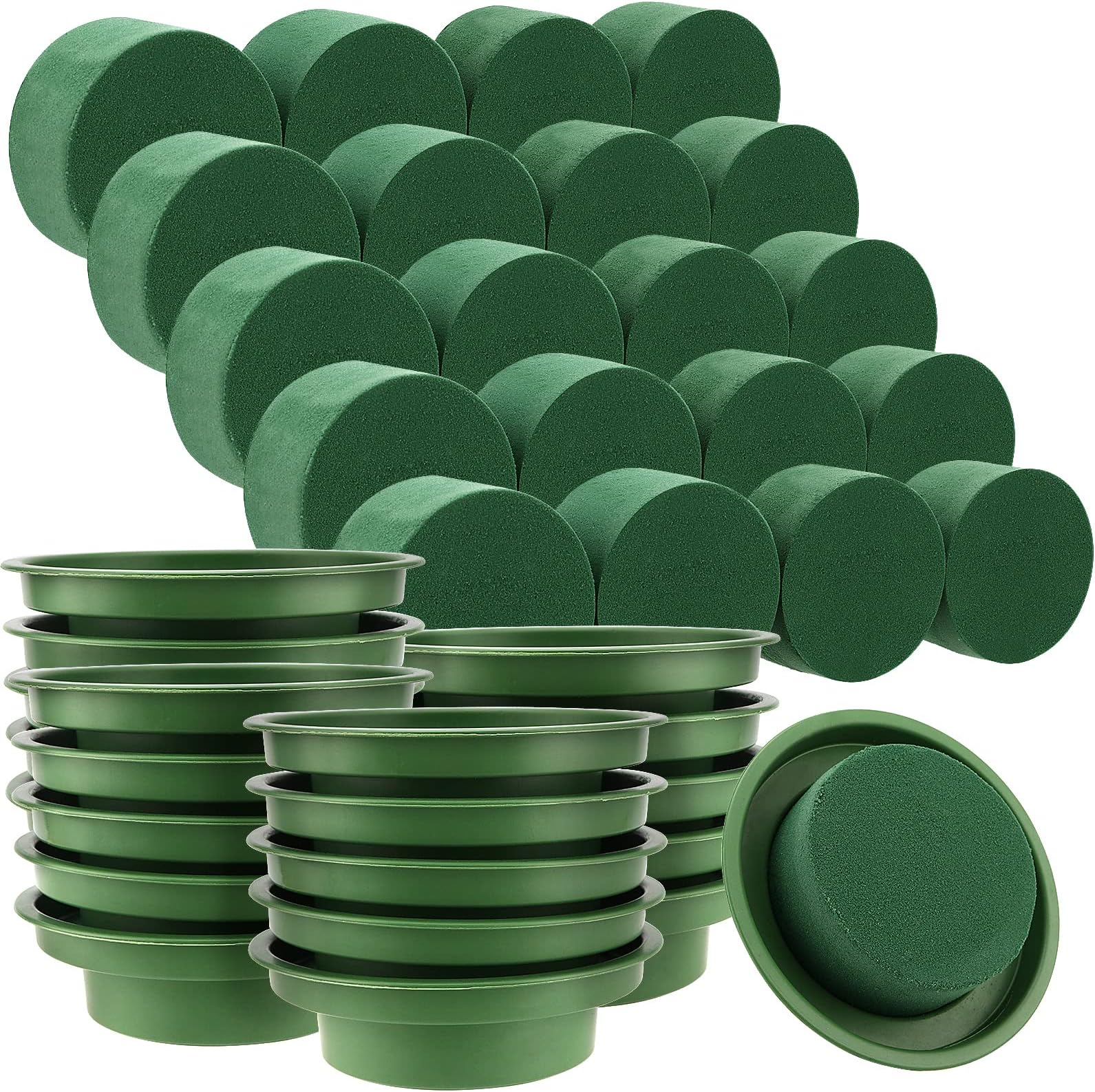 Silk Flower Warehouse 20 x Wet Floral Foam cylinders with Trays