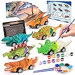 faentwc Dinosaur Painting Toys for Kids 5-7: Christmas Birthday Gifts for Kid Age 3-12 2 in 1 Dino Arts Painting Kits and Pull Back Cars Toy for Boys 4 5 6 7 8 9 10 Year Old Art & Craft Set