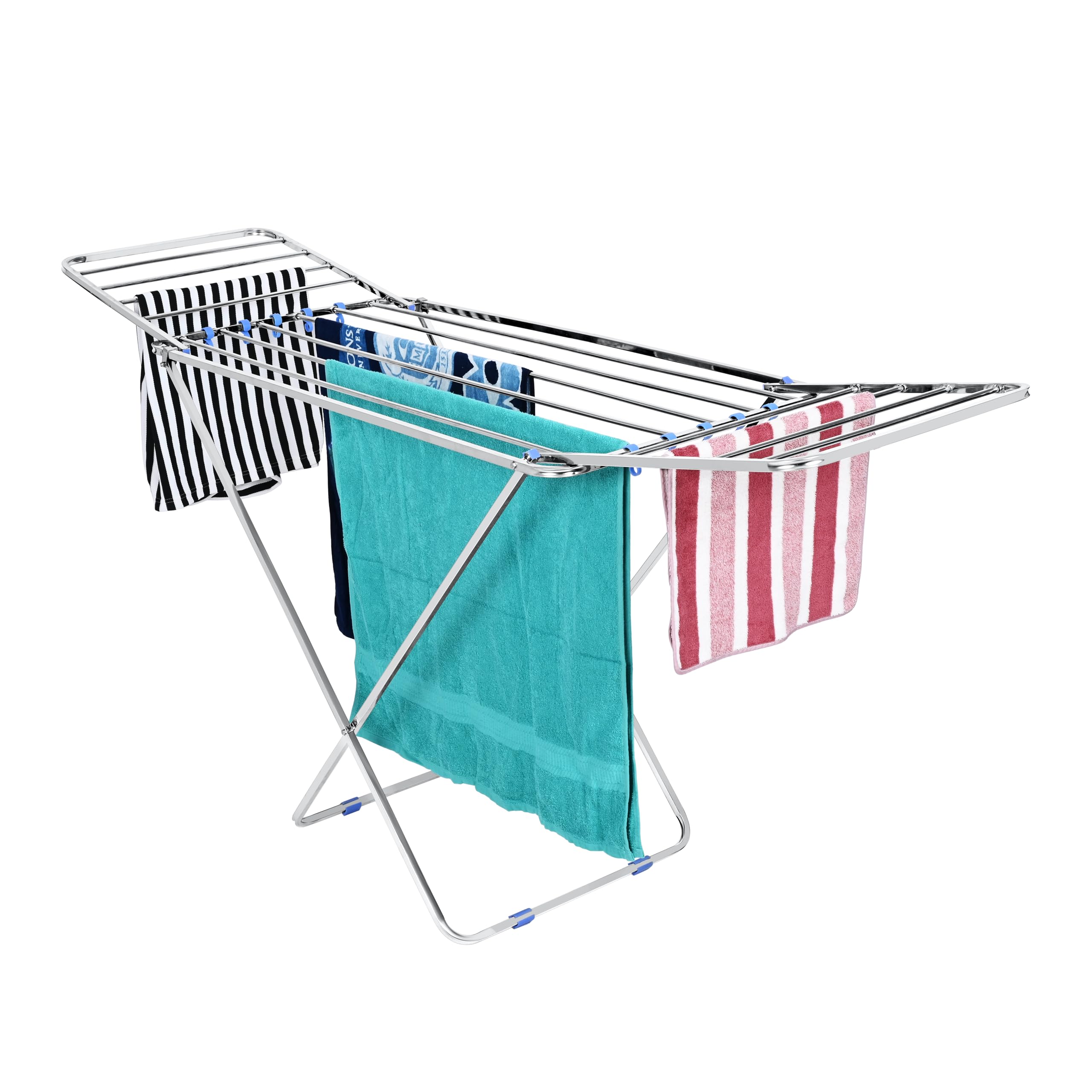 homWell Stainless Steel Clothes Drying Stand Cloth Drying Stand Foldable Clothes Stand for Drying Cloth Dryer Stand-picture-11