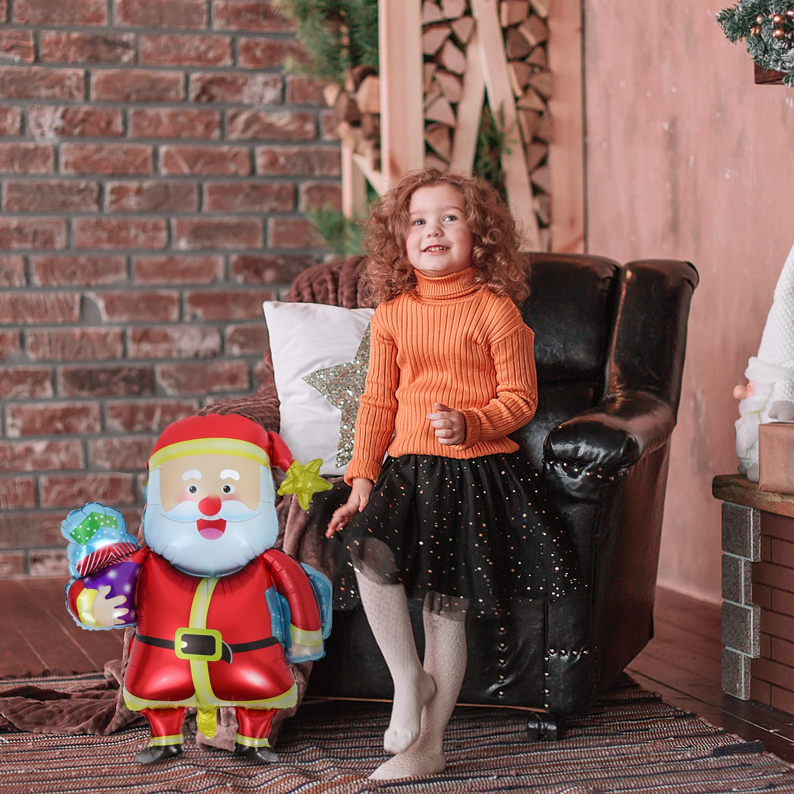 25 Piezas Globo Navideño de Aluminio Papá Noel para Decoración