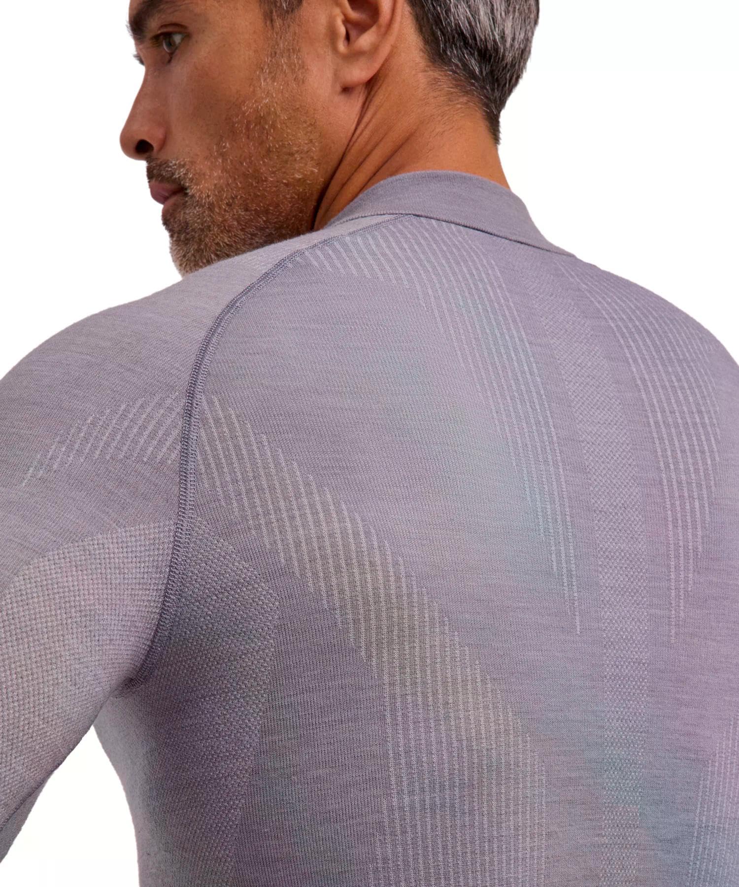 Falke Wool-Tech High Zip Neck M L/S SH Lana Hilo Funcional Secado Rápido Capa de Base Superior Hombre (Pack de 1)