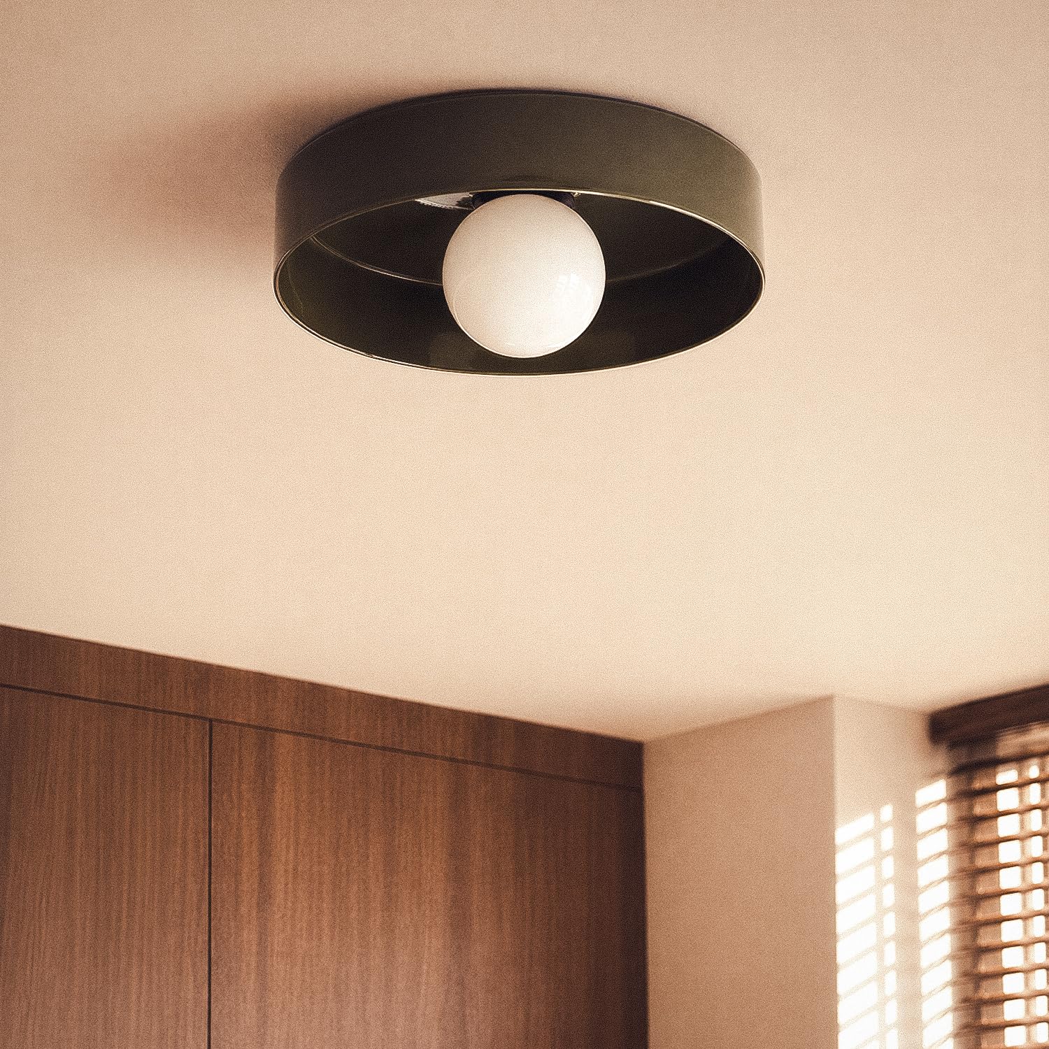 LEDKIA Plafón de Techo Cristal Elva S Verde | Ideal para Cocina, Comedor, Habitación