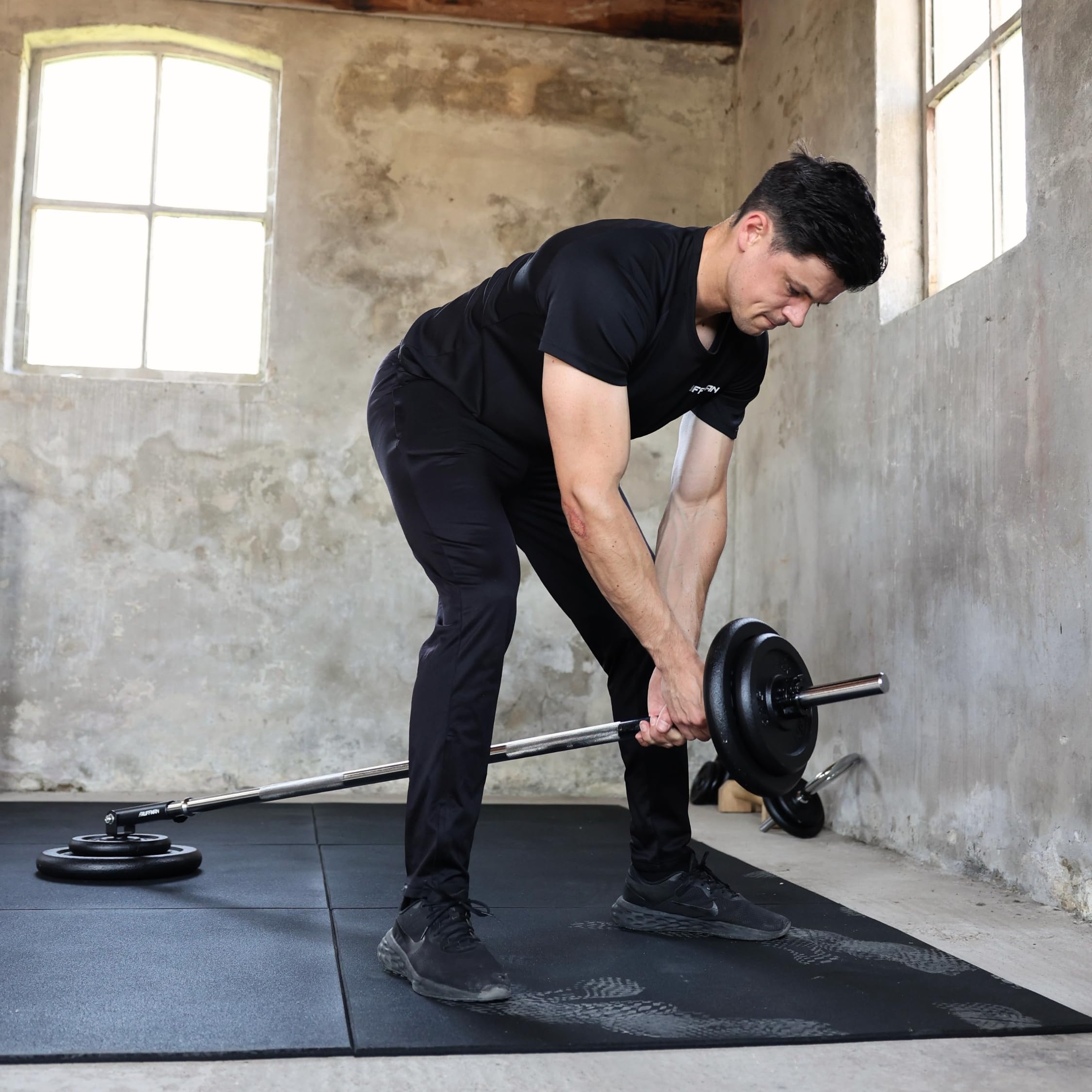 Landmine Support pour haltères longs 30 mm - Barre d'aviron d'haltères de fitness - Barre d'haltère T bar row - Appareil d'entraînement squat et dorsal