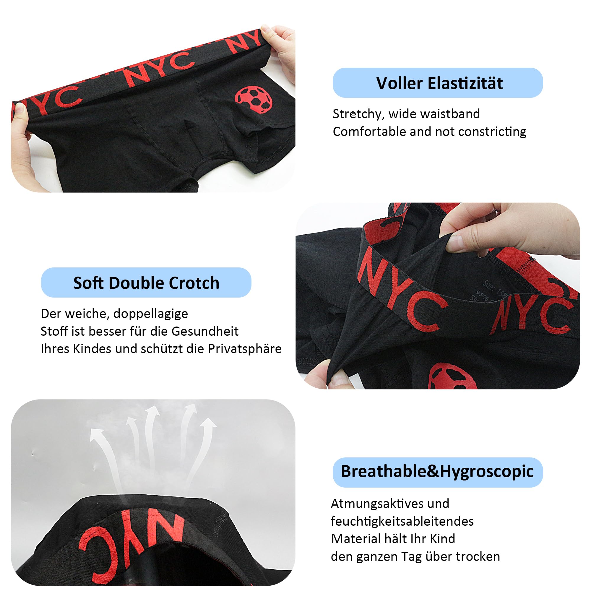 Uizuooy 6/12er Pack Unterhosen Jungen Boxershorts Kinder Boxershorts Jungen aus Baumwolle