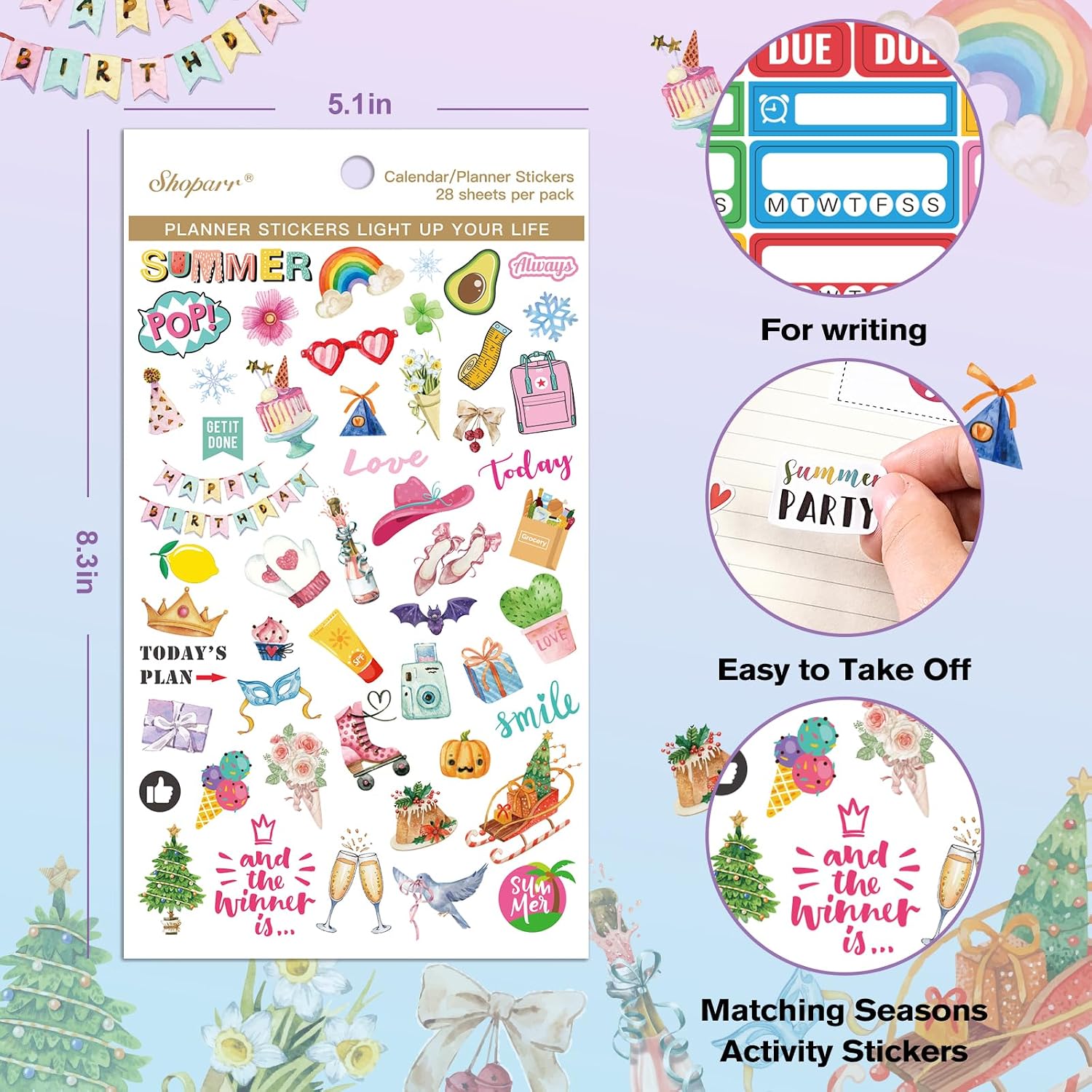 Planner Stickers - Calendar Stickers, 28 Sheets,1800+ Sticker image 4
