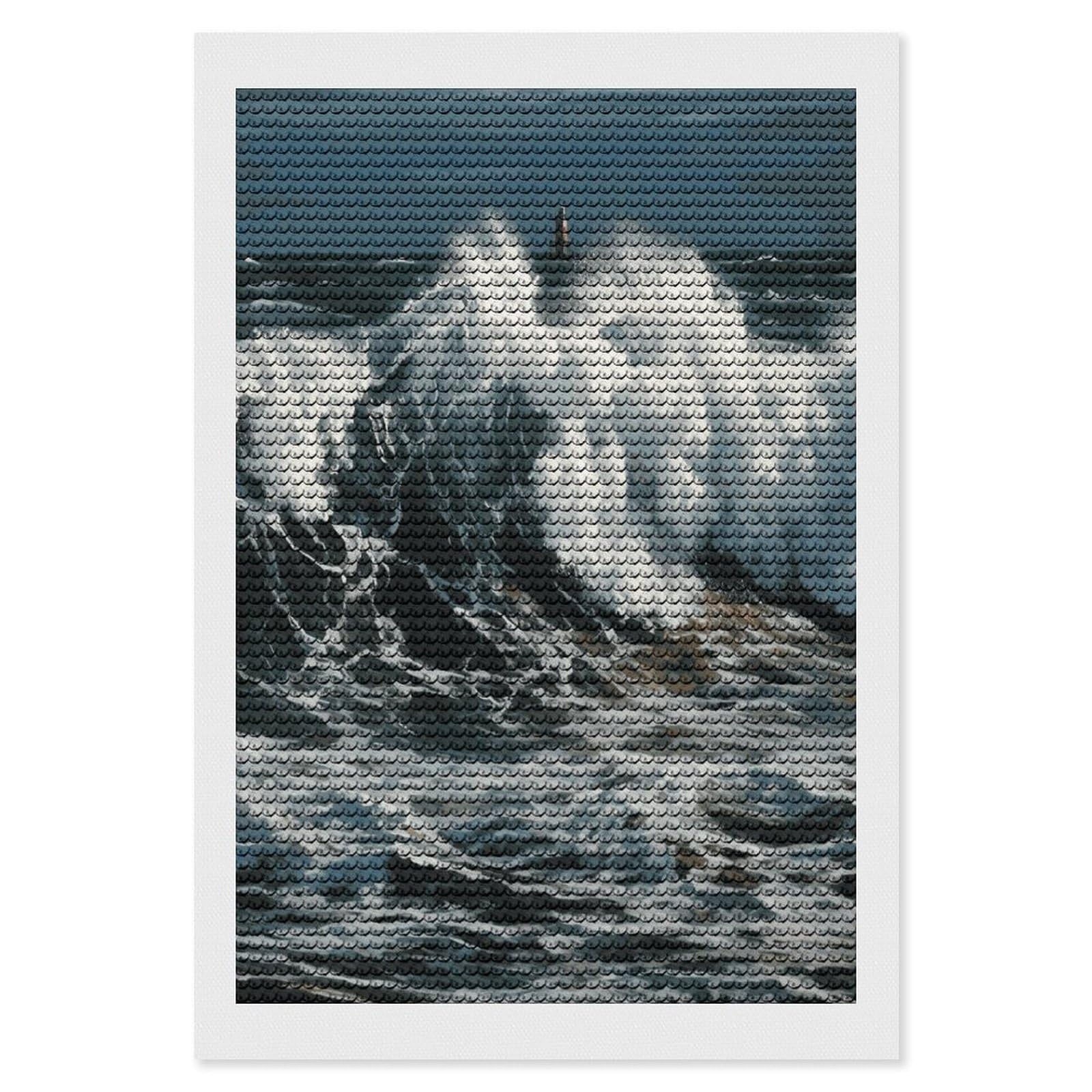 LDGSUPH The Sea Waves Diamond Painting Kits for Adults Paint with Diamond Pictures Art DIY Full Drill Diamond Dots Painting Personalized Diamond Photo for Home Wall Decor Gift 8"x12"