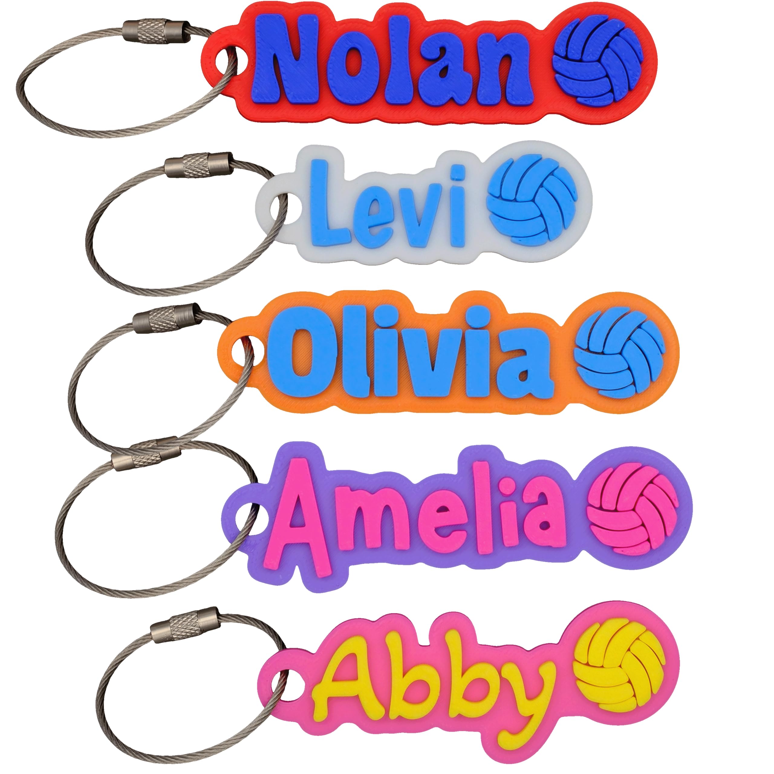 SuperFineDeesigns Custom Water Bottle Name Tag – Personalized Bag Label with Stainless Steel Cable