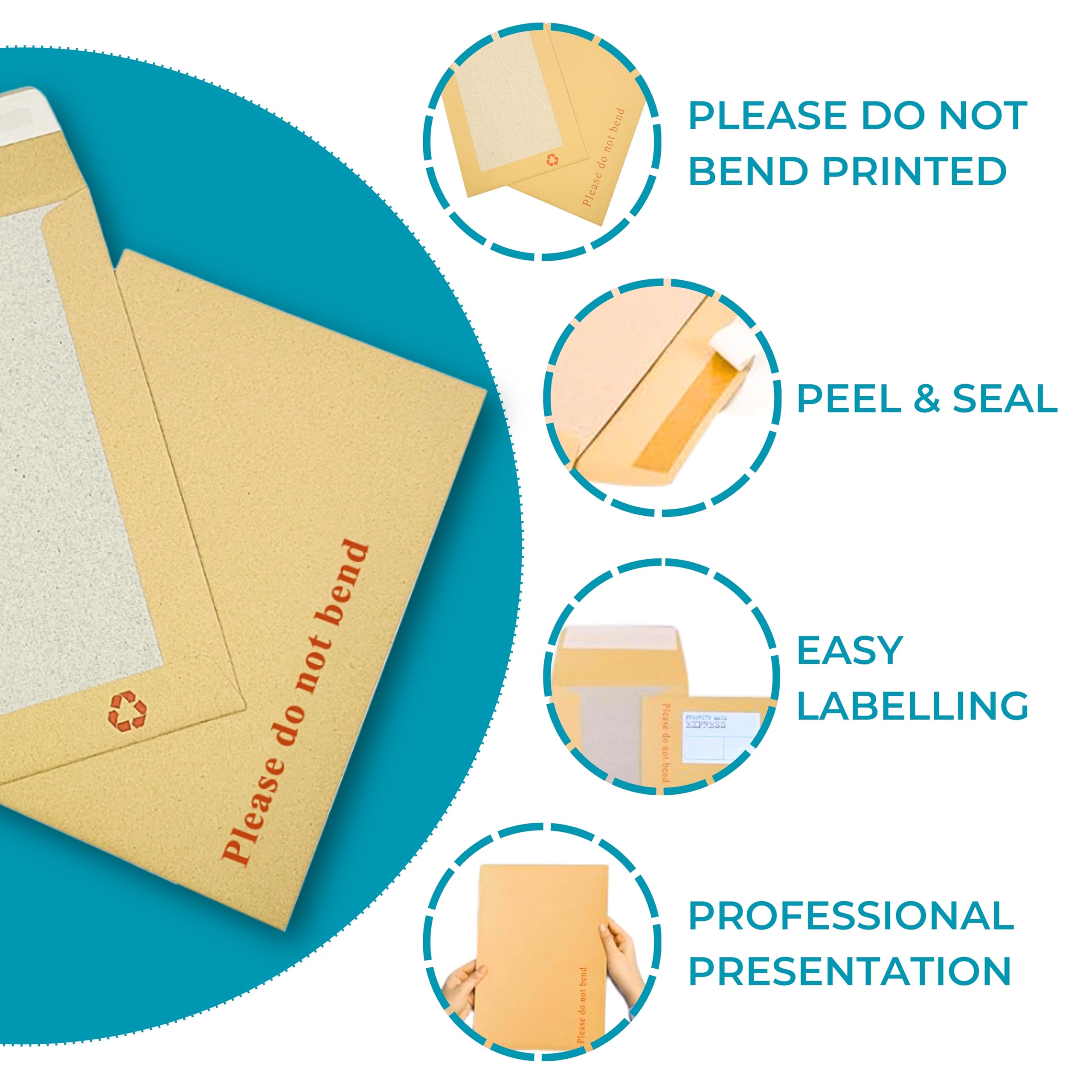 250 X Strong Manilla Brown Board Backed Envelopes C5