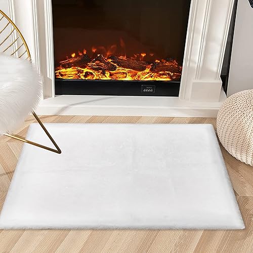 Miniatura 1 de Alfombra negra de piel sintética de conejo de 2 x 6 pies para dormitorio, pasillo, guardería, sofá, sala de estar, alfombra con alfombra esponjosa