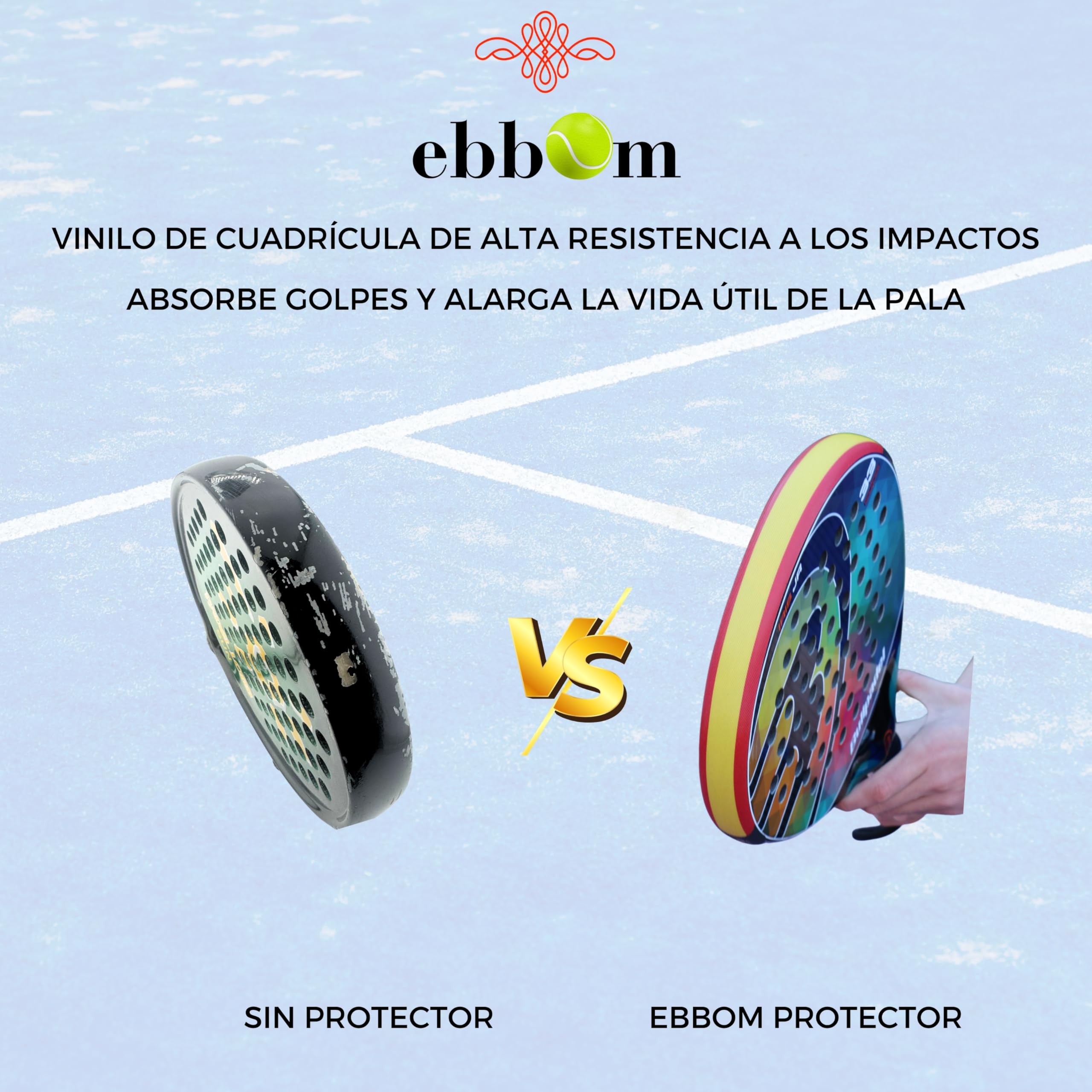 Protector Pala de Padel Ligero Bandera España 35x370mm con Limpiador