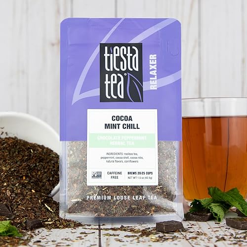 Miniatura 2 de Tiesta Tea - Cocoa Mint Chill - Infusión de chocolate y menta, hojas sueltas, hasta 25 tazas, prémium, se puede hacer caliente o frío, sin cafeína,