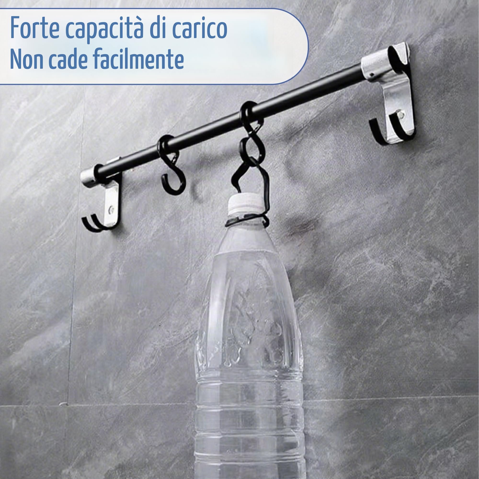 25 ganci a S piccoli, ganci a S per appendiabiti in plastica anti-goccia, ganci con fibbia di sicurezza per cucina, bagno, camera da letto, ufficio, giardino, colore nero
