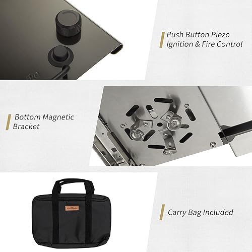 Miniatura 6 de Naturehike Estufa de gas de camping para mesa IGT, estufa de isobutano plegable con bolsa de transporte, estufa de campamento portátil para coche al