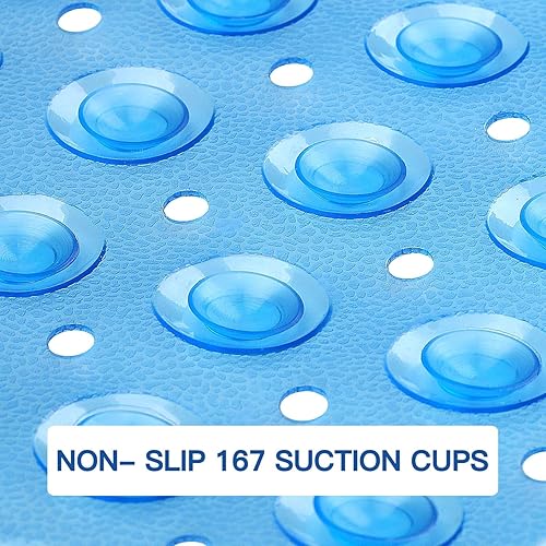 Miniatura 3 de YINENN Tapetes de ducha para bañera de 31 x 15.5 pulgadas, antideslizantes y sin látex, tapete para bañera con ventosas, lavable a máquina con