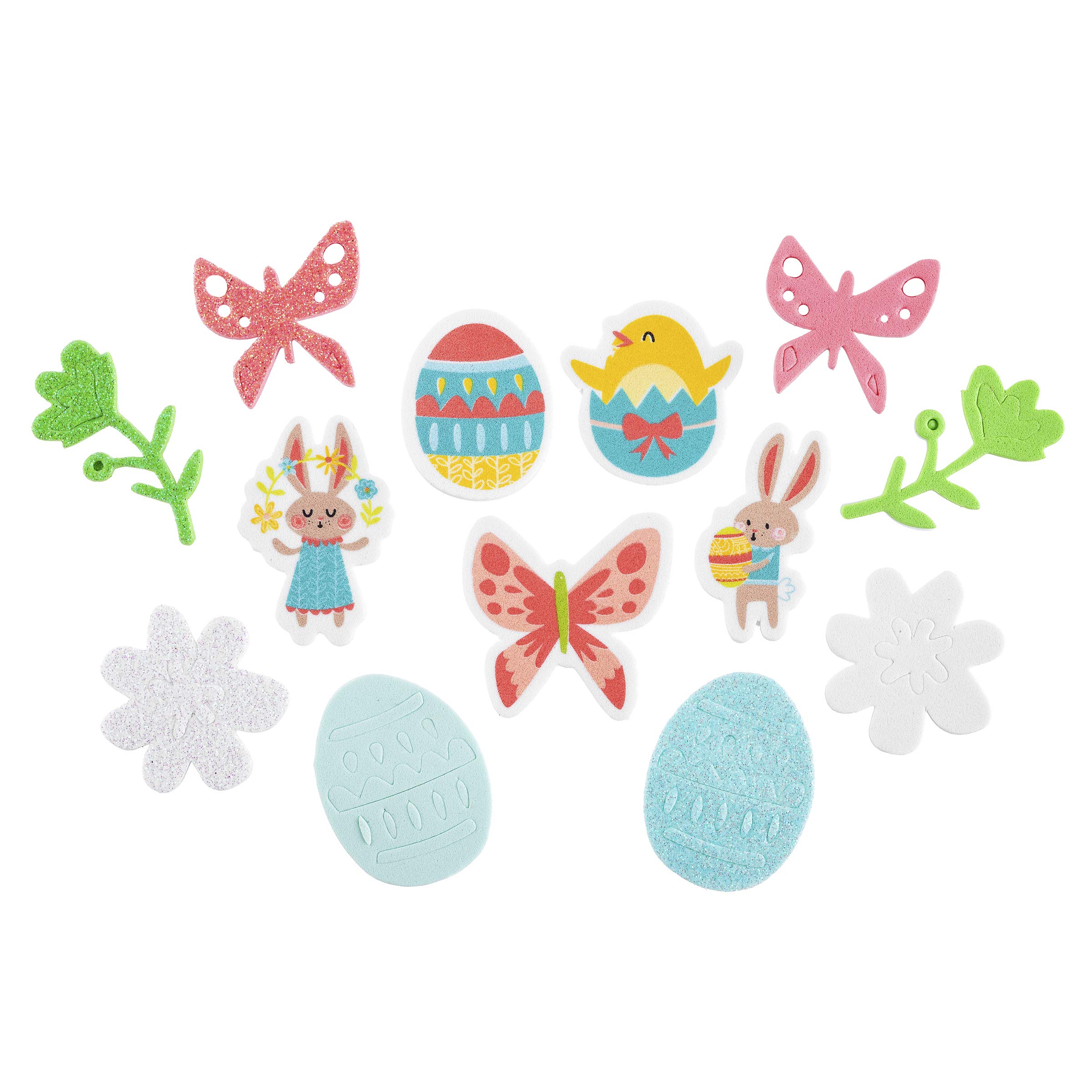 Stickers Foamies de Pâques Darice 30062182 avec 120 formes colorées