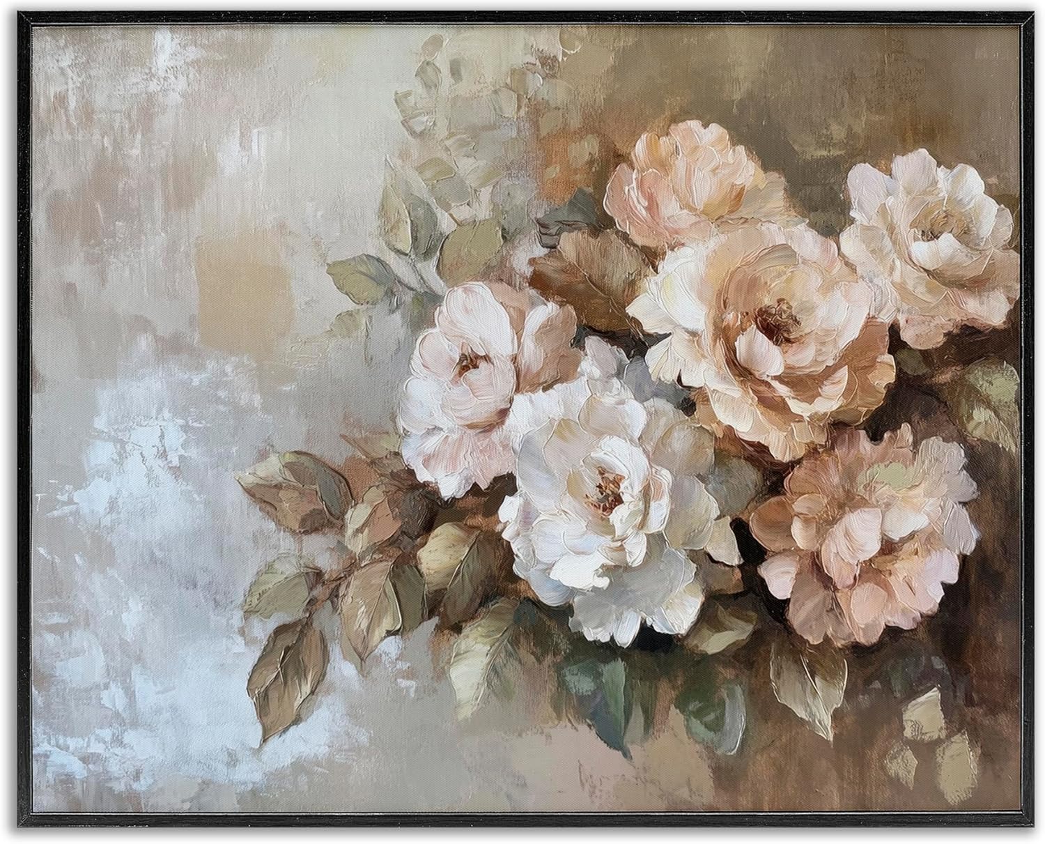 Stupell Industries Pastel Budding Blooms Black Framed Giclee Wall Art Design by Petal Prints Design, 20 x 16