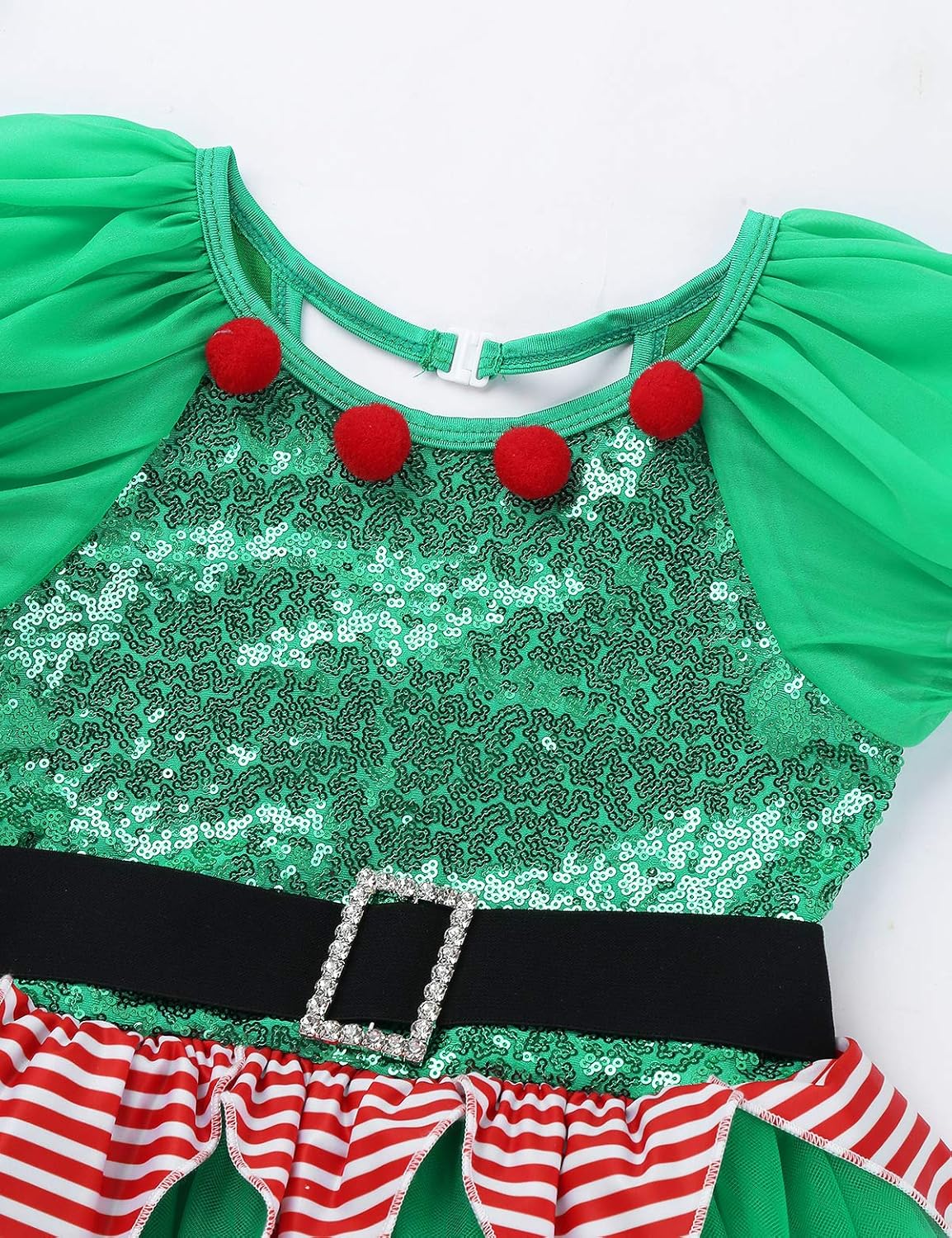 Miniatura 5 de Freebily Disfraz de elfos de Navidad para niñas y niñas, vestido de elfo de Papá Noel con sombrero, disfraz de fiesta de cosplay