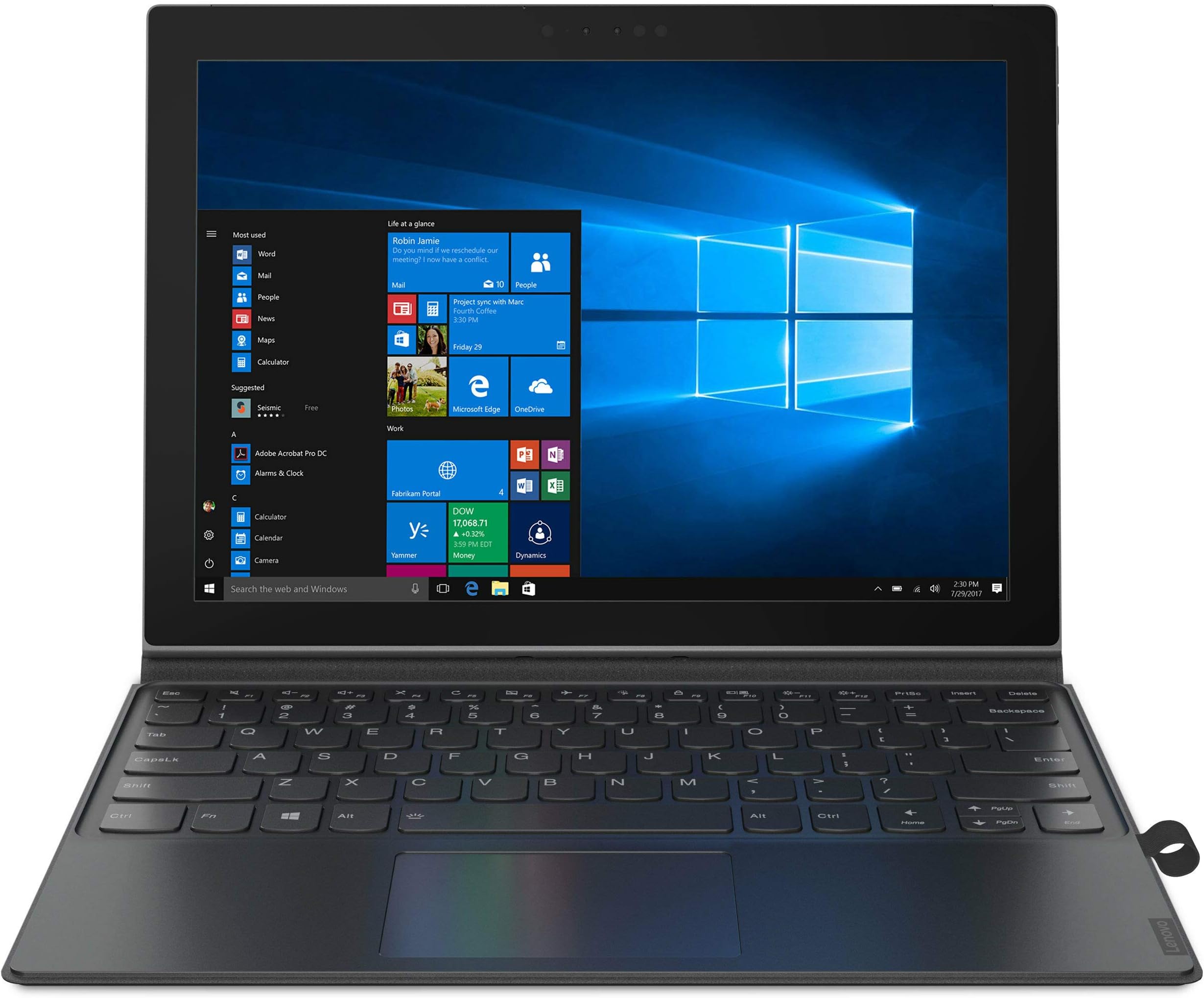 Lenovo Miix 630-12Q35 (81F1000EUK) Full HD 2-in-1 Laptop Tablet Snapdragon 835, 8GB RAM, 256GB SSD, 4G LTE, Windows 10 S, Grey, 12.3-inch