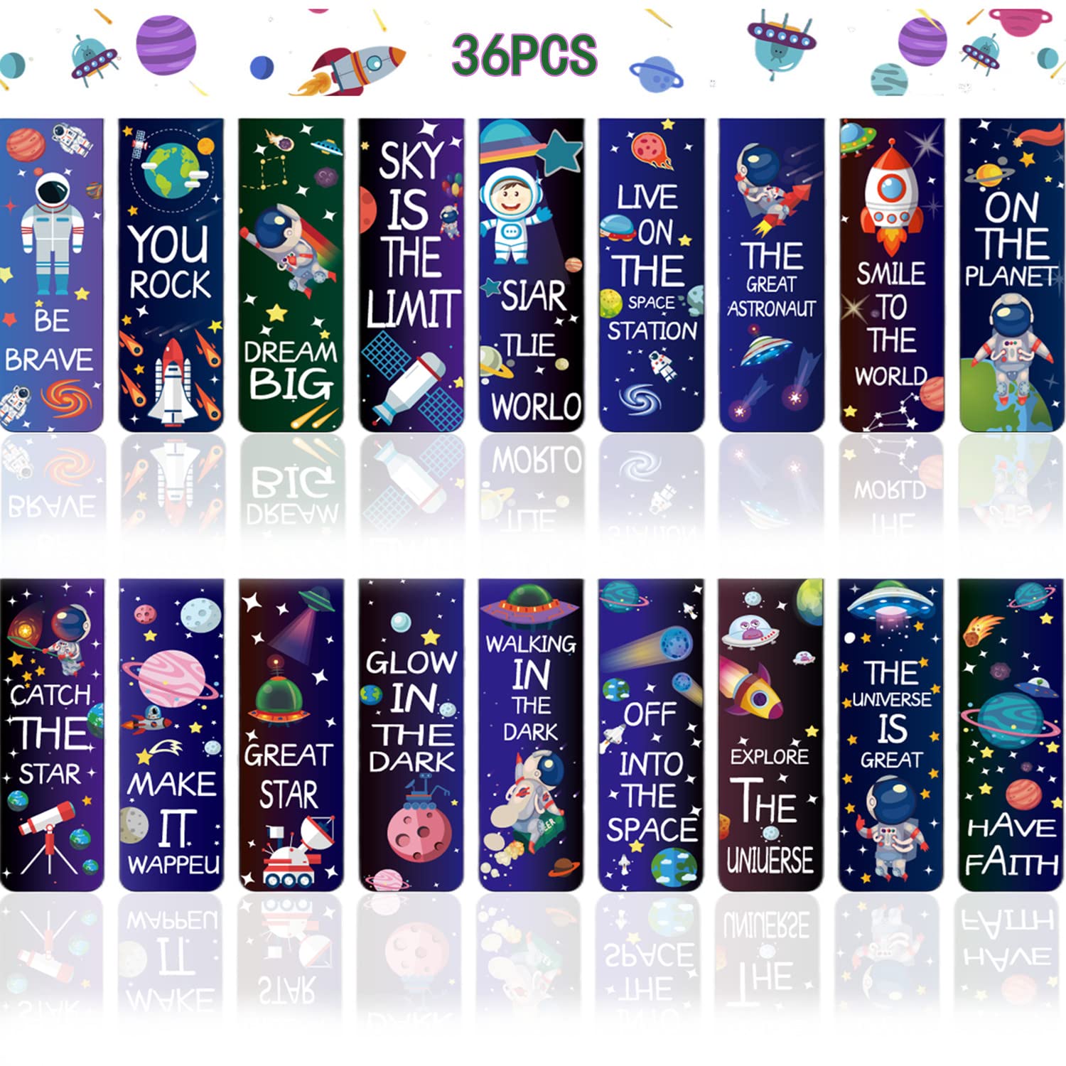 36PCS Marcadores de Libros,Marcapáginas Magnéticos,Marcadores de Libros Magnéticos,Marcapáginas Clip de Página,Marcadores Planeta para Suministros Lectura,Regalo Cumpleaños para Alumnos Niños Colegio