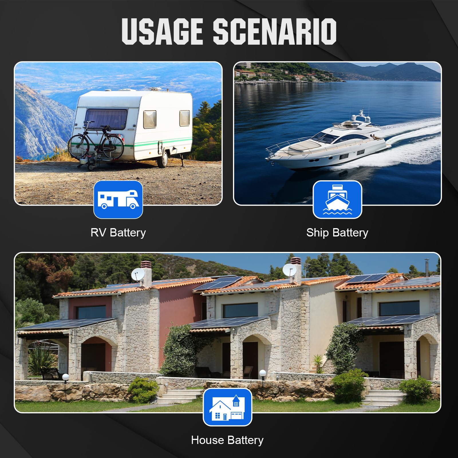 ECO-WORTHY Bilanciatore di batteria 48 V, 12 V x 4, per LiFePO4, piombo-acido/gel/SLA e Ni-MH per camper e sistemi indipendenti