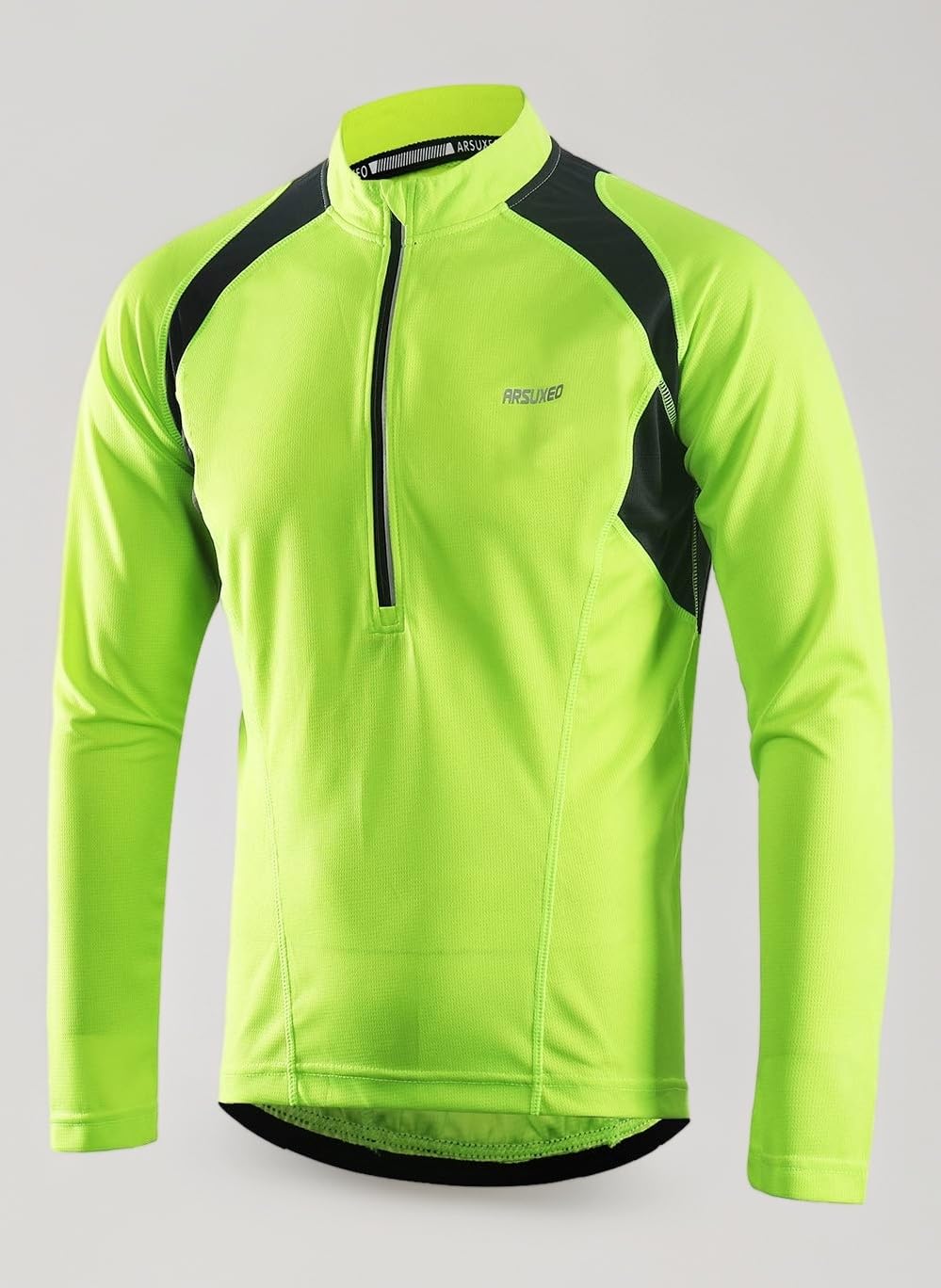 ARSUXEO Cycling Jersey Mens Long Sleeve Mountain Bike Jersey Half Zipper Cycling Top Clothing 6031