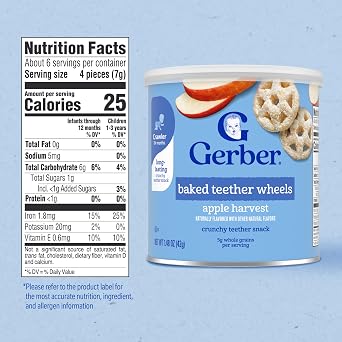 Gerber Teether Wheels, Apple Harvest, 1.48 Ounce (Pack of 6)