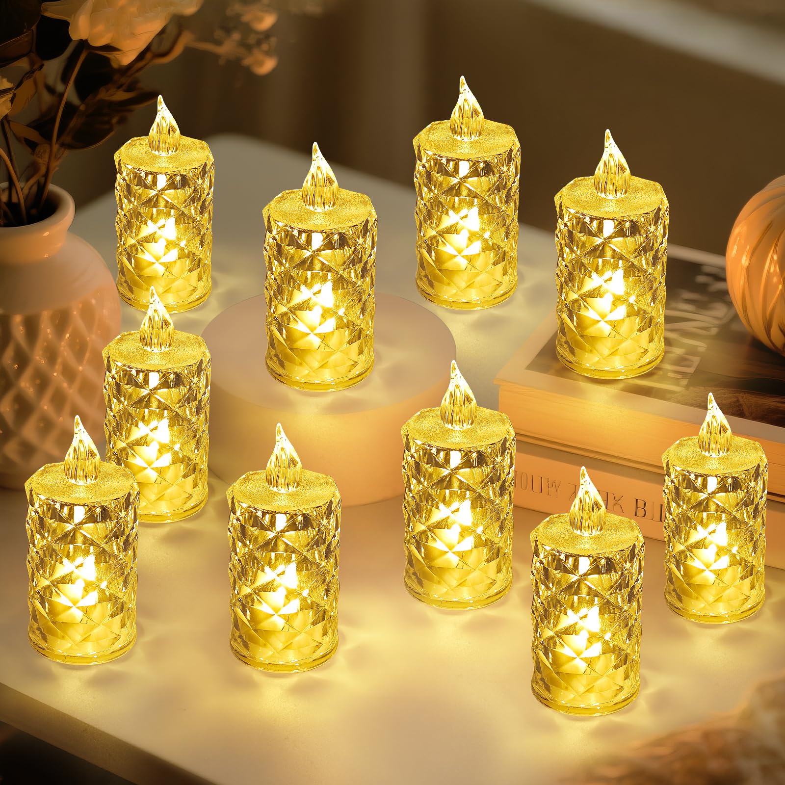 24 velas votivas LED intermitentes electrónicas decorativas a pilas 8