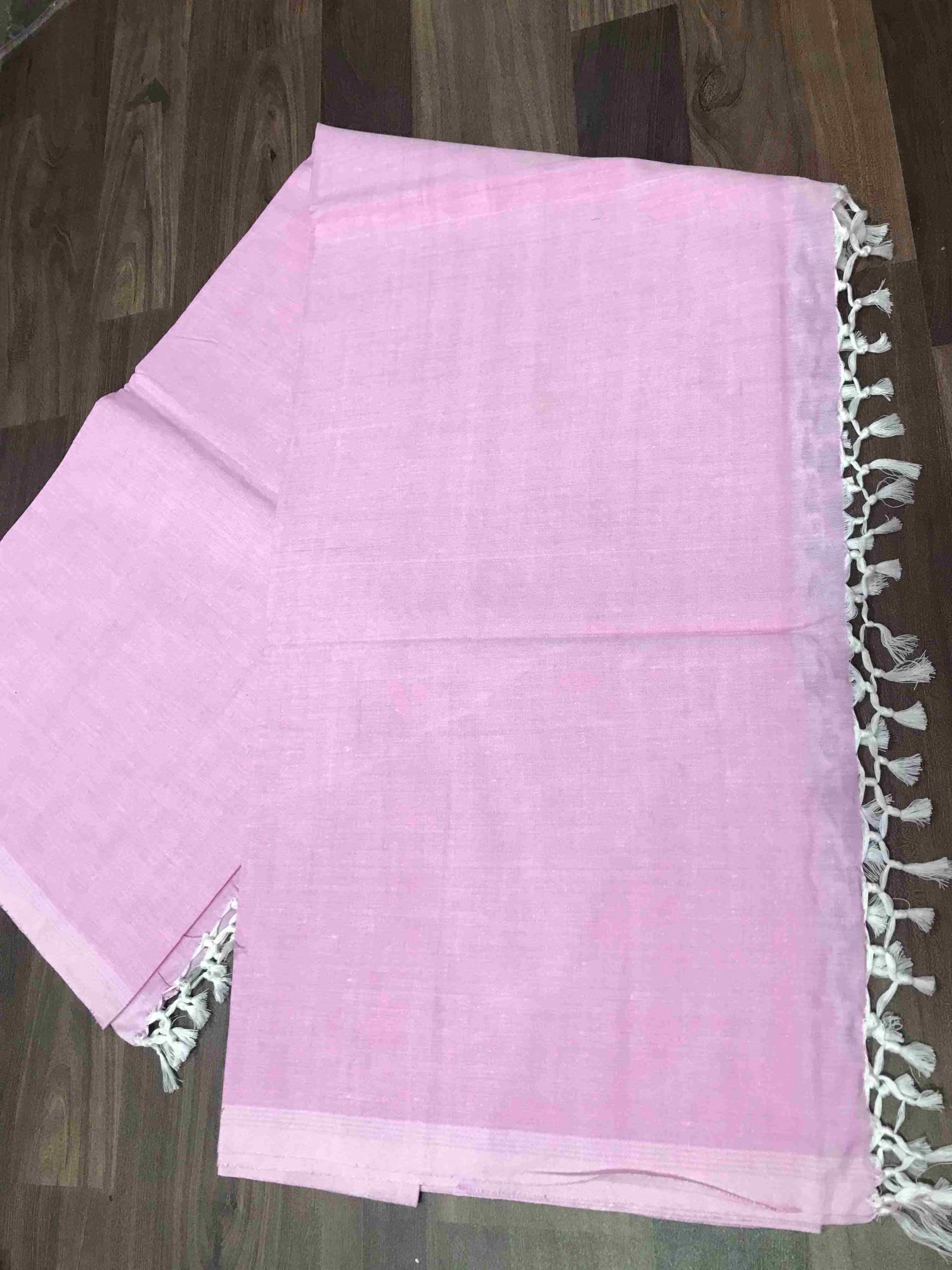 SHISHIR Bhagalpuri Silky Soft Pink Plain Design Cotton Chadar - Size-220x135-picture-55