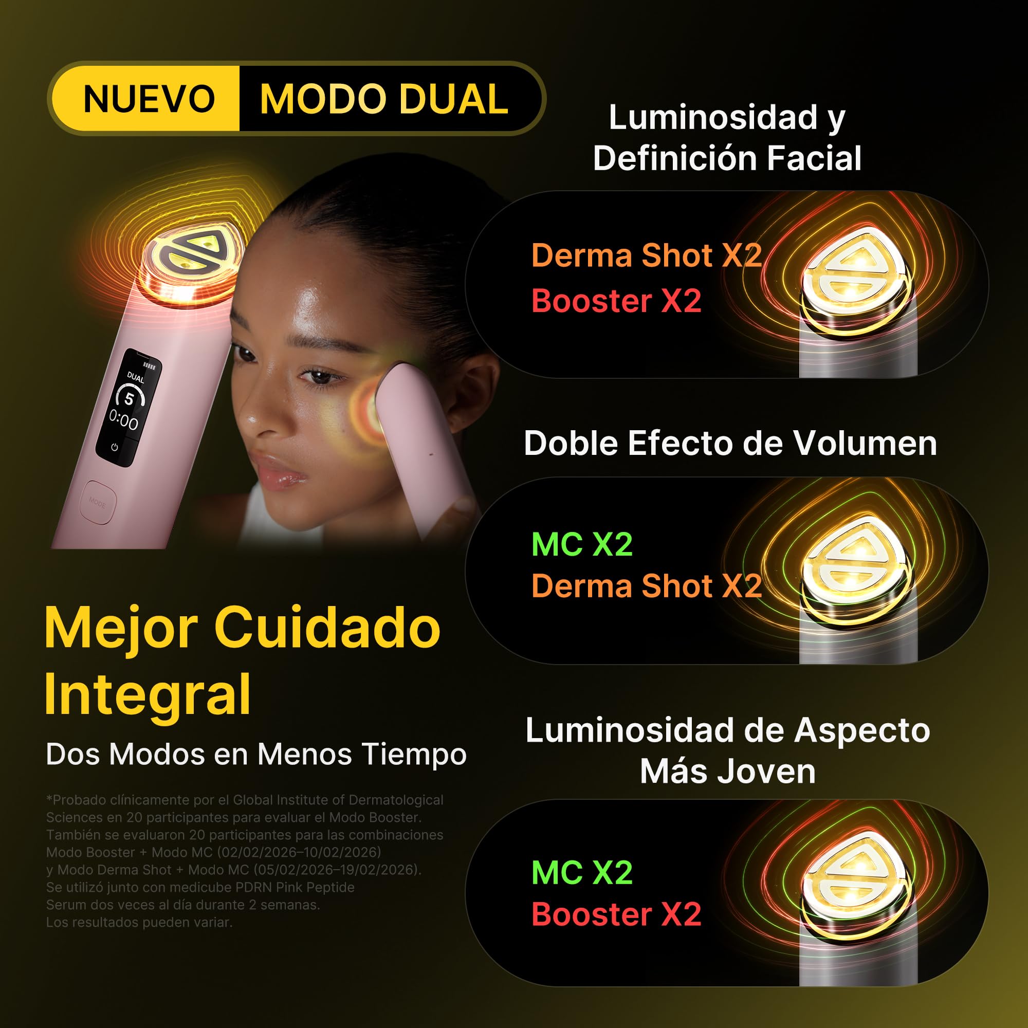 medicube Dúo de cuidado facial en casa con colágeno: Booster Pro X2, Triple Collagen Cream