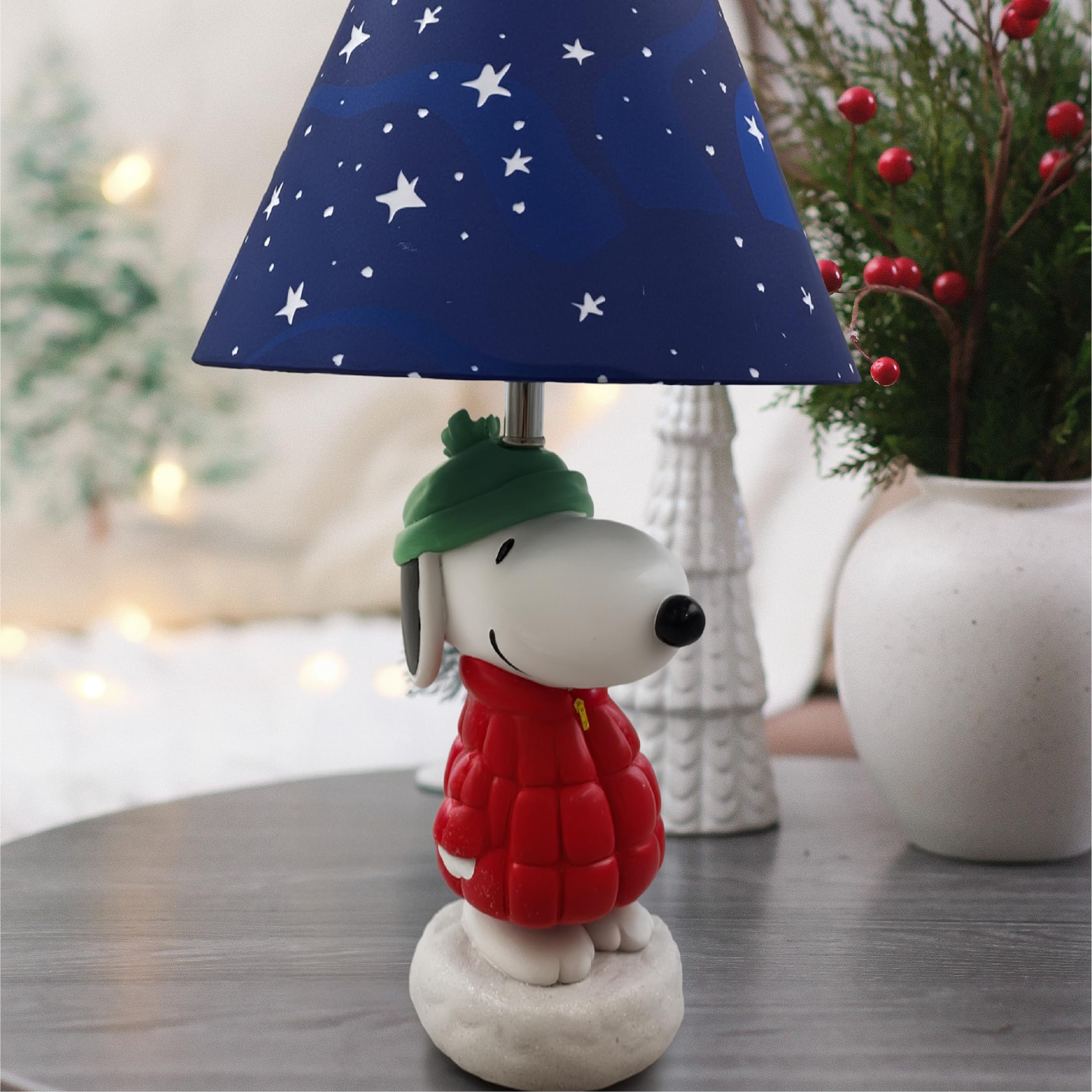 Mark Feldstein, Peanuts Snoopy Puffer Jacket Table Lamp, 16 Inch