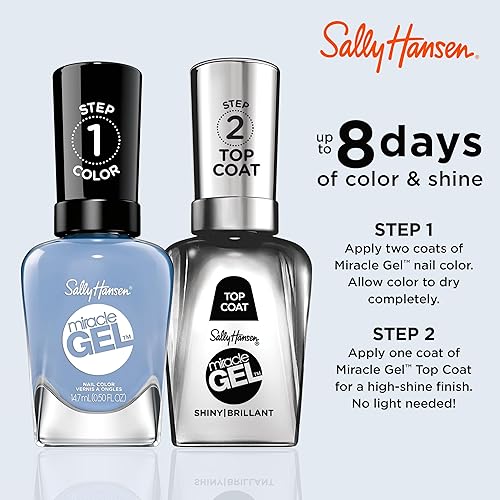 Miniatura 5 de Sally Hansen Miracle Gel Salon Quality Nail Polish Gel-Like Formula, Two-Step System, No UV Light Needed, Long Lasting Opaque, Crème 638 Comfy