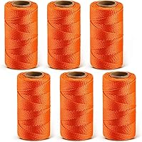 Vista 12 de Amylove Línea de cuerda Mason de 4 rollos #18, línea de cuerda de construcción trenzada de nailon de 500 pies, cuerda resistente para exteriores