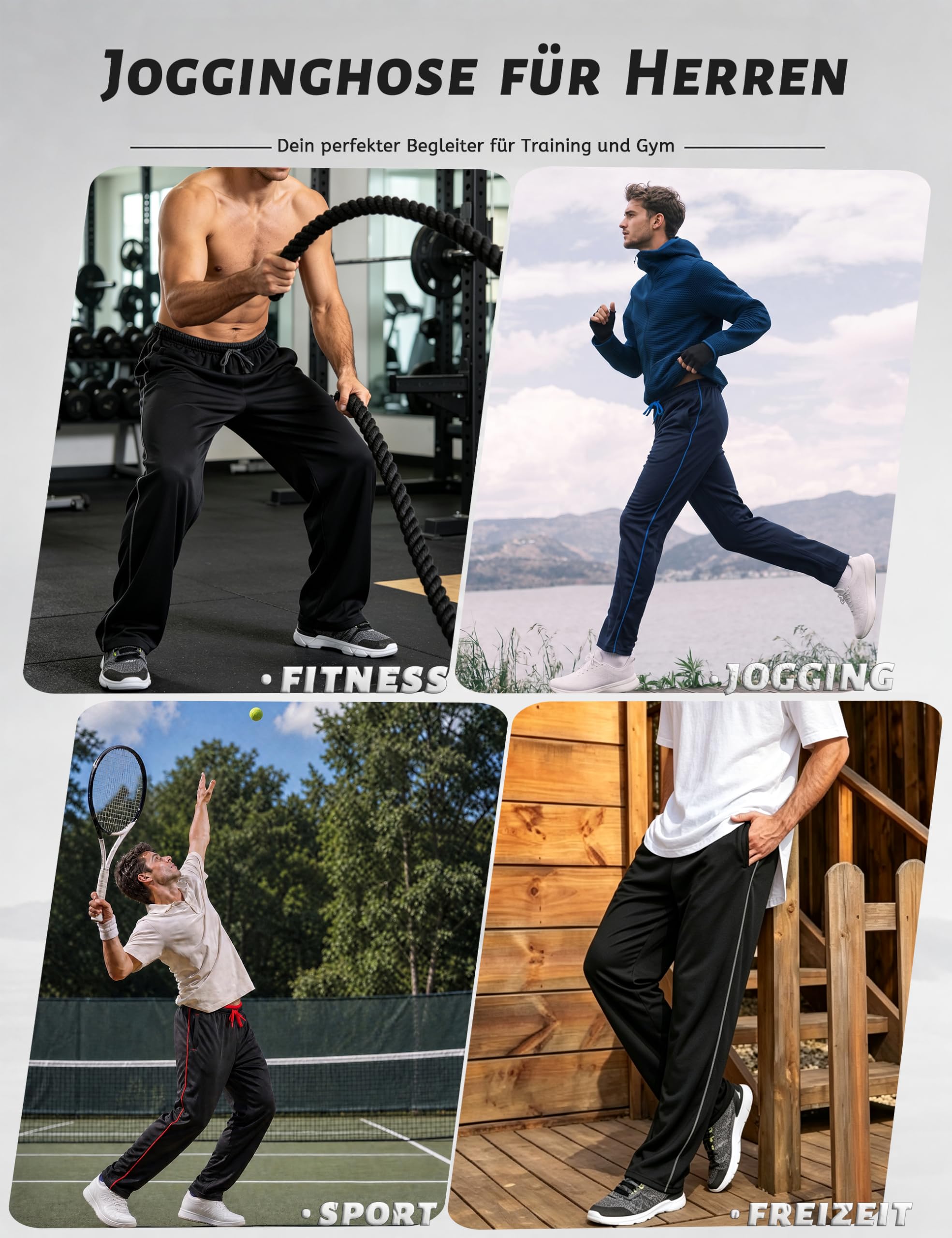 MAGCOMSEN Pantalon Sport Homme - Décontracté À Séchage Rapide De Jogging Et Randonné - Survêtement avec Poche Zippée