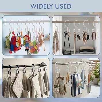 Bathway Plastic Shower Curtain Hooks, 12 Pcs Double Sided Shower Curtain Hooks, Black Shower Curtain Hooks Rust Proof, Easy to Use, Shower Curtain Rings for Shower Curtain