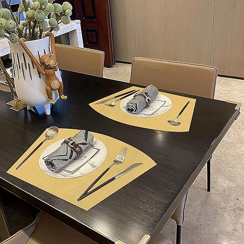 Miniatura 9 de SHACOS - Manteles individuales de PVC para mesas redondas, manteles individuales con curvatura, antideslizantes, resistentes al calor, de vinilo,