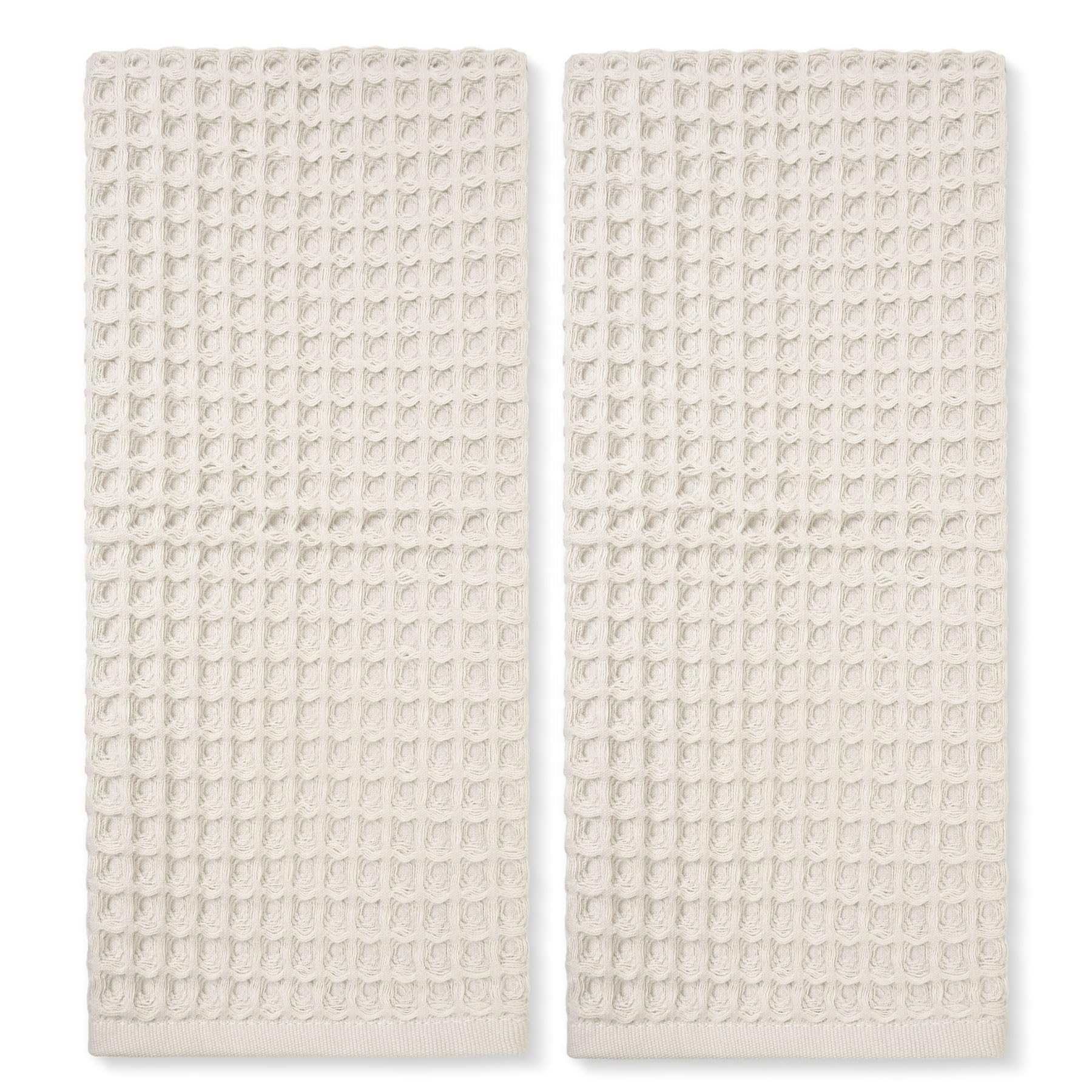 Photo 1 of Jacquotha Waffle Hand Towels 2-Piece (Mist White) – Cotton, Quick Dry, Lint Free, 13” x 29”