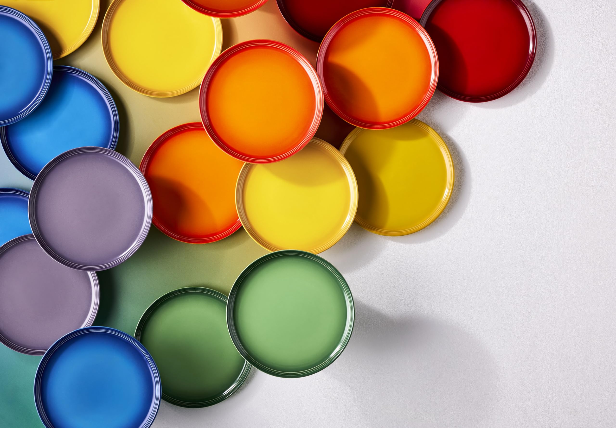 LE CREUSET Set di 6 piatti piani in gres Rainbow