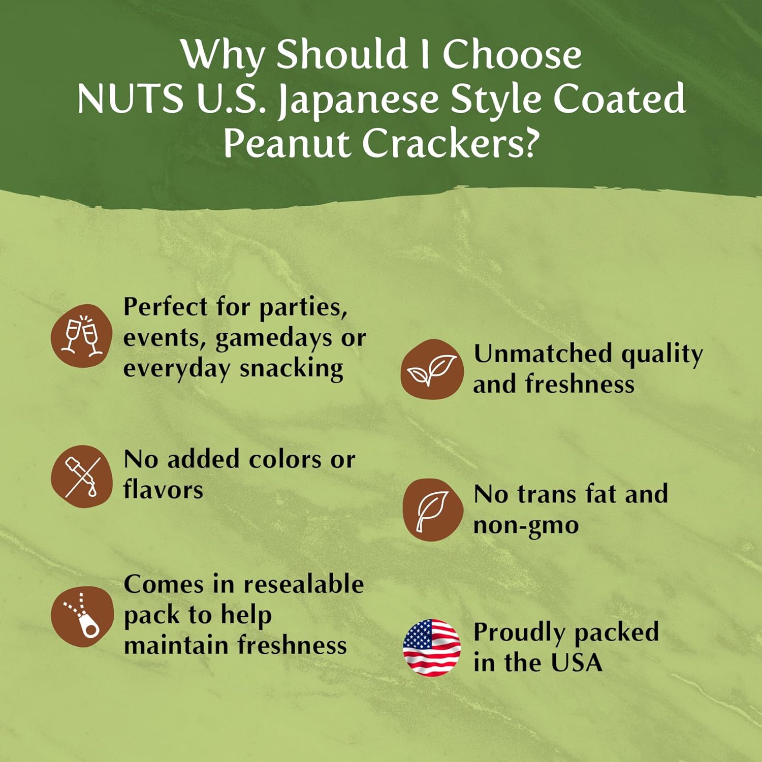 NUTS U.S. - Japanese Style Coated Peanut Crackers | Original Flavor | No Trans Fat and Non-GMO | Natural Snacks | Packed in a Resealable Bag!!! (Original, 3 LBS)