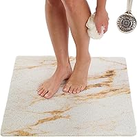 Vista 82 de ENKOSI Alfombra antideslizante para ducha y baño Loofah - Comodidad acolchada suave - Sin ventosas para bañeras lisas o texturizadas - Drenaje