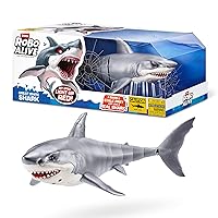 Robo Alive Great White Shark Serie 1 di ZURU, squalo giocattolo robotizzato con illuminazione
