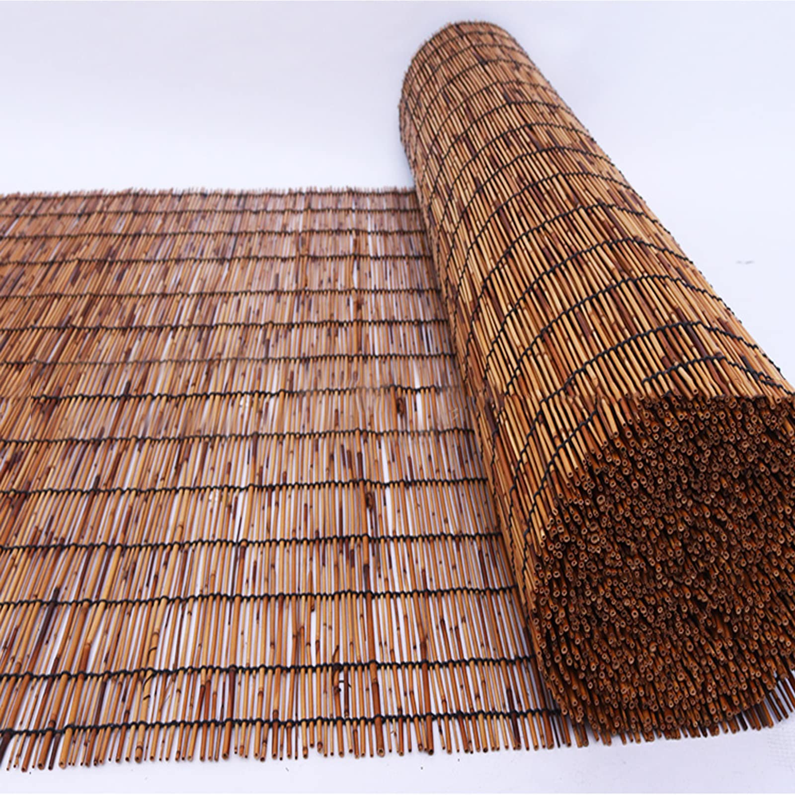 Cercado de Caña Ecológico Natural,Paneles de Valla de Privacidad de jardín,Vallas Decorativas,Tejido a Mano/Sombrilla/Transpirable,Personalizar,para Patio Trasero o Balcón (140x300cm/4.6x10ft)