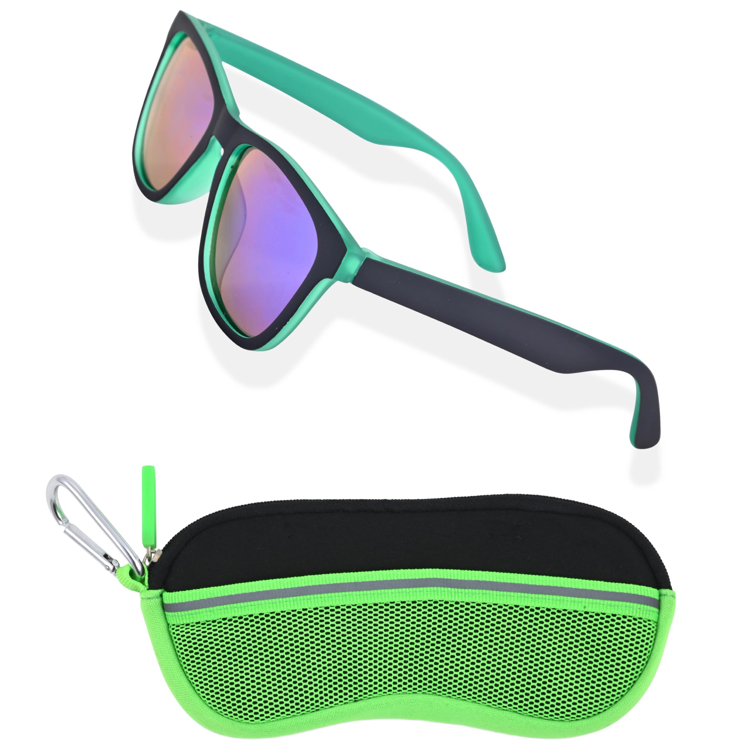 Eye Squared Boys Sunglasses for Kids and Toddlers with Matching Zipper Case