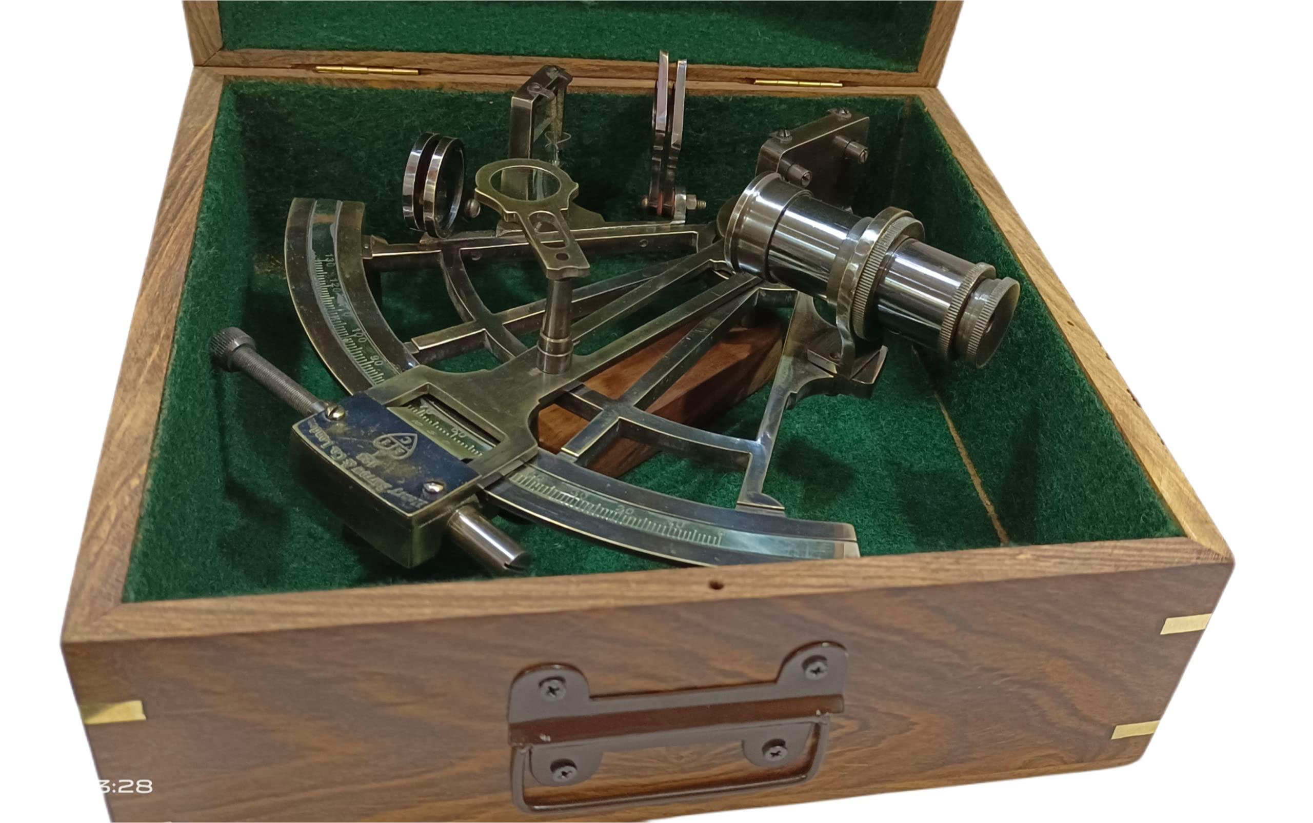 NAVIROCK German Model Black Antique Sextant Navigation Instrument Sextante Navegacion Marine Sextant with Wooden Box