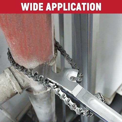 Miniatura 7 de AUPREX Llave de cadena de 24 pulgadas, llave de tubo de cadena de acero al carbono resistente que se adapta a un diámetro máximo de 12 pulgadas,