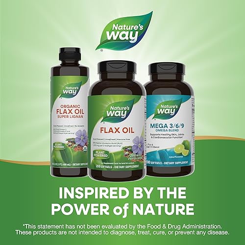 Miniatura 7 de Nature's Way Flax Oil Max Strength‡, Supports Heart Health*, 200 Softgels