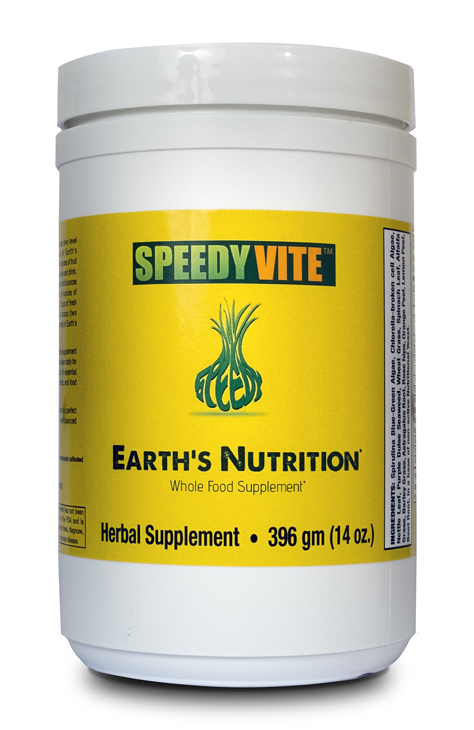 SpeedyVite Earth's Nutrition 14oz Powder - Organic Whole Food Supplement* Super Food with Wheat Gras